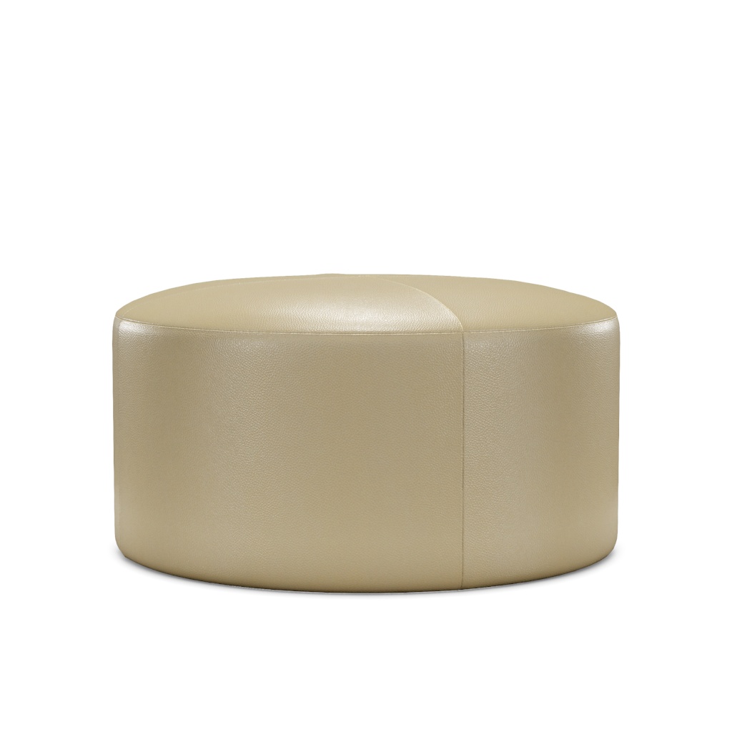 Rendova Leather Ottoman – View at 100°