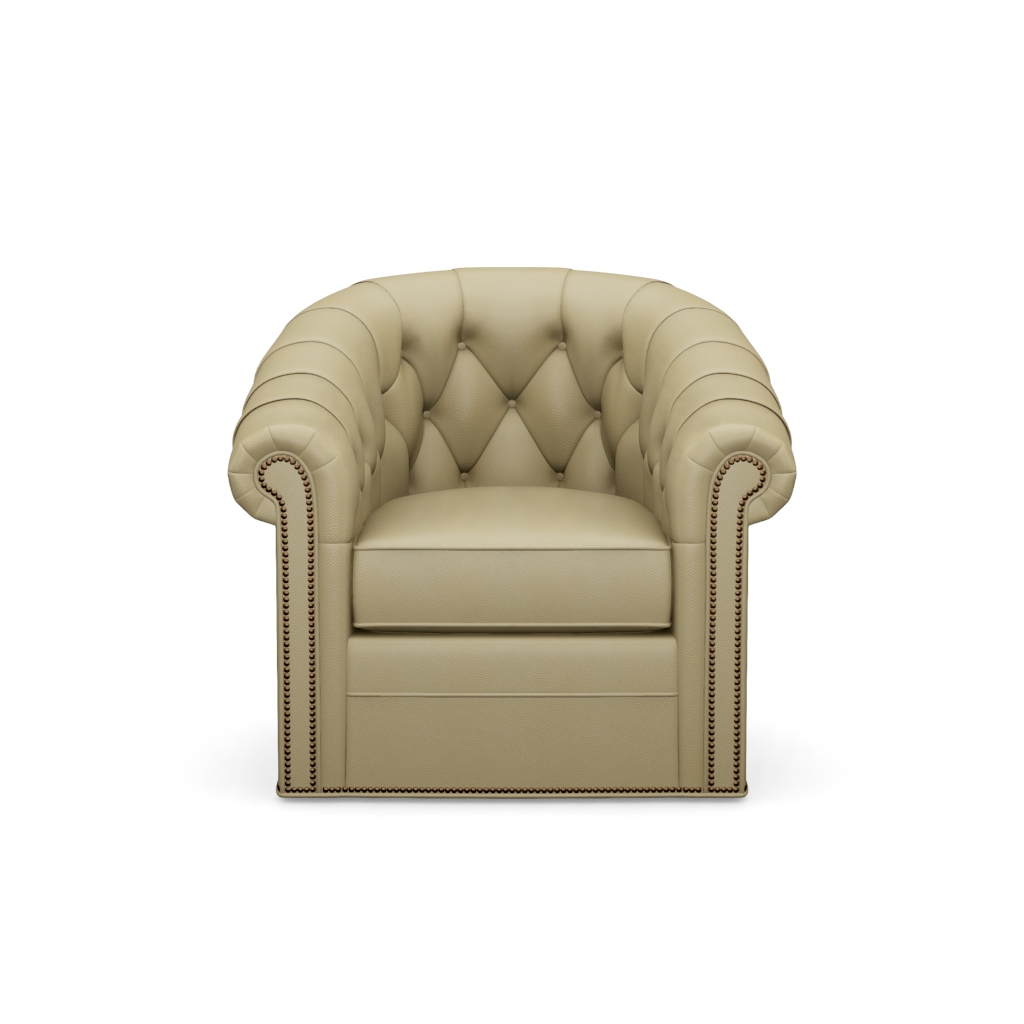 Robinson Leather Swivel Chair – View at 30°