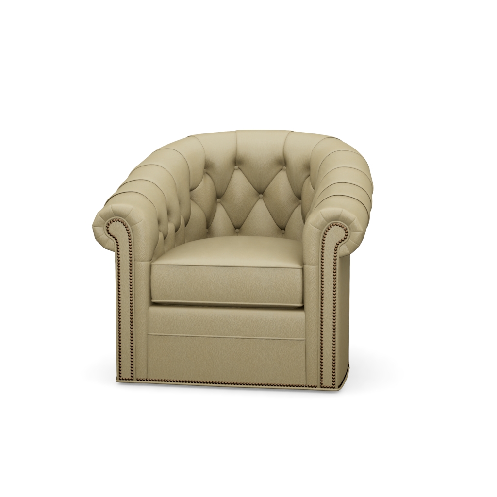 Robinson Leather Swivel Chair – View at 40°