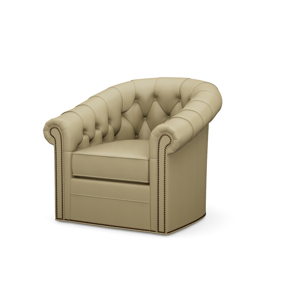 Robinson Leather Swivel Chair – View at 60°