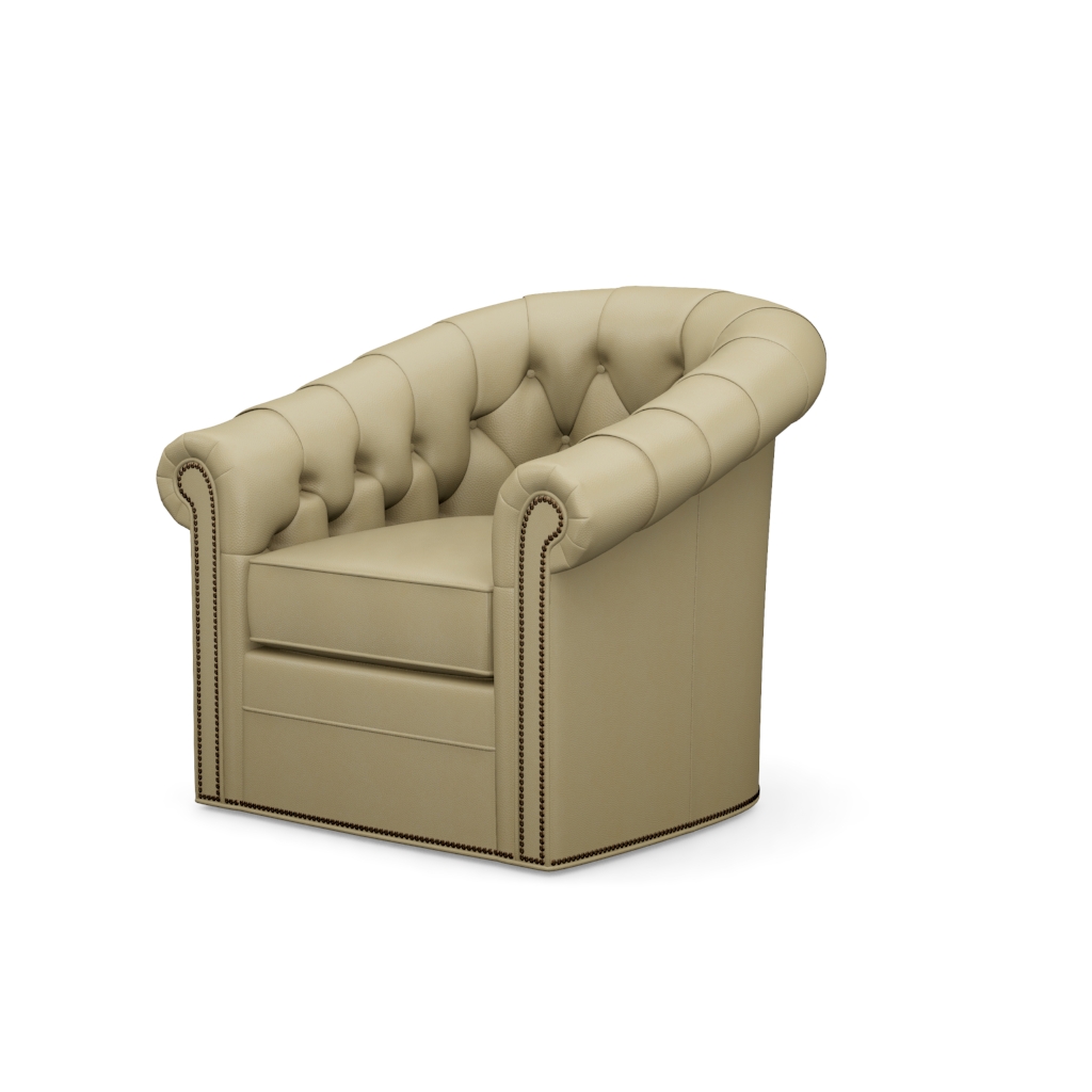 Robinson Leather Swivel Chair – View at 70°