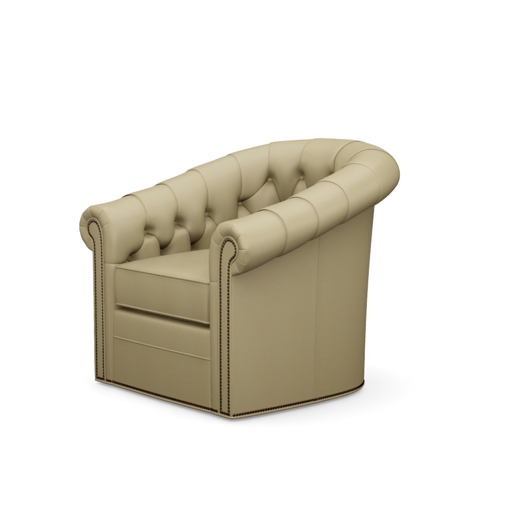 Robinson Leather Swivel Chair – View at 80°