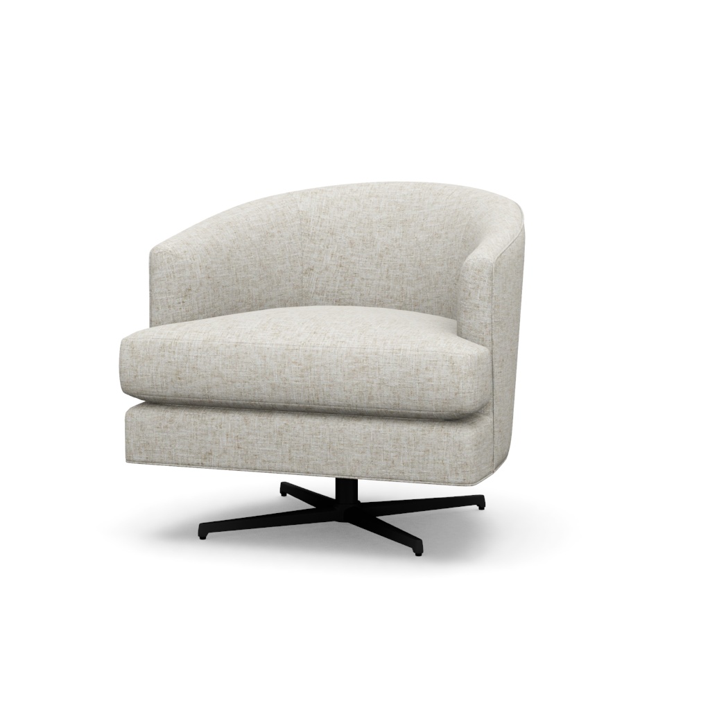 Graves Swivel Chair (Charcoal) – View at 50°