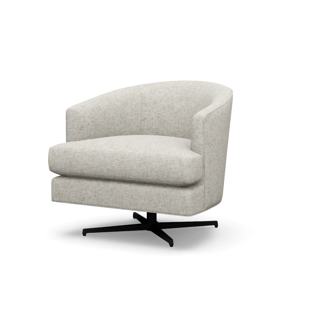 Graves Swivel Chair (Charcoal) – View at 60°