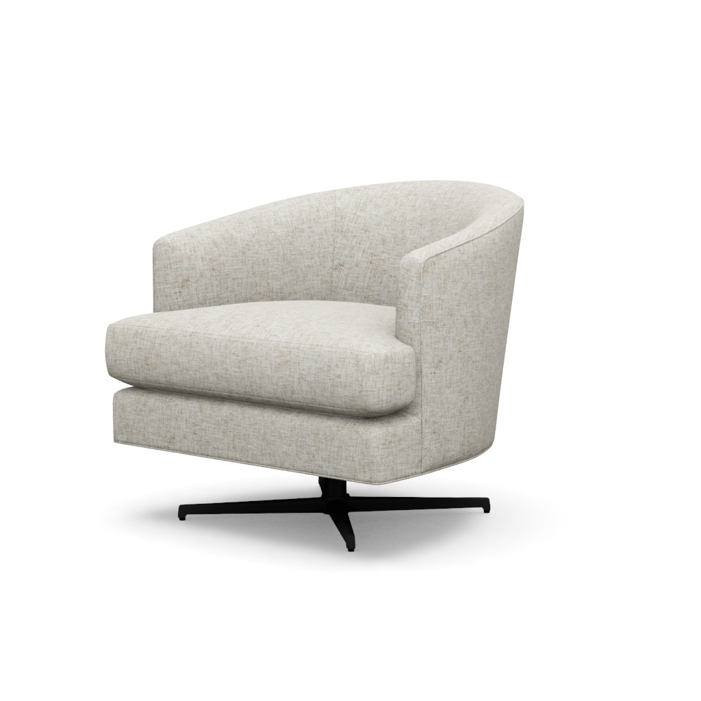 Graves Swivel Chair (Charcoal) – View at 70°