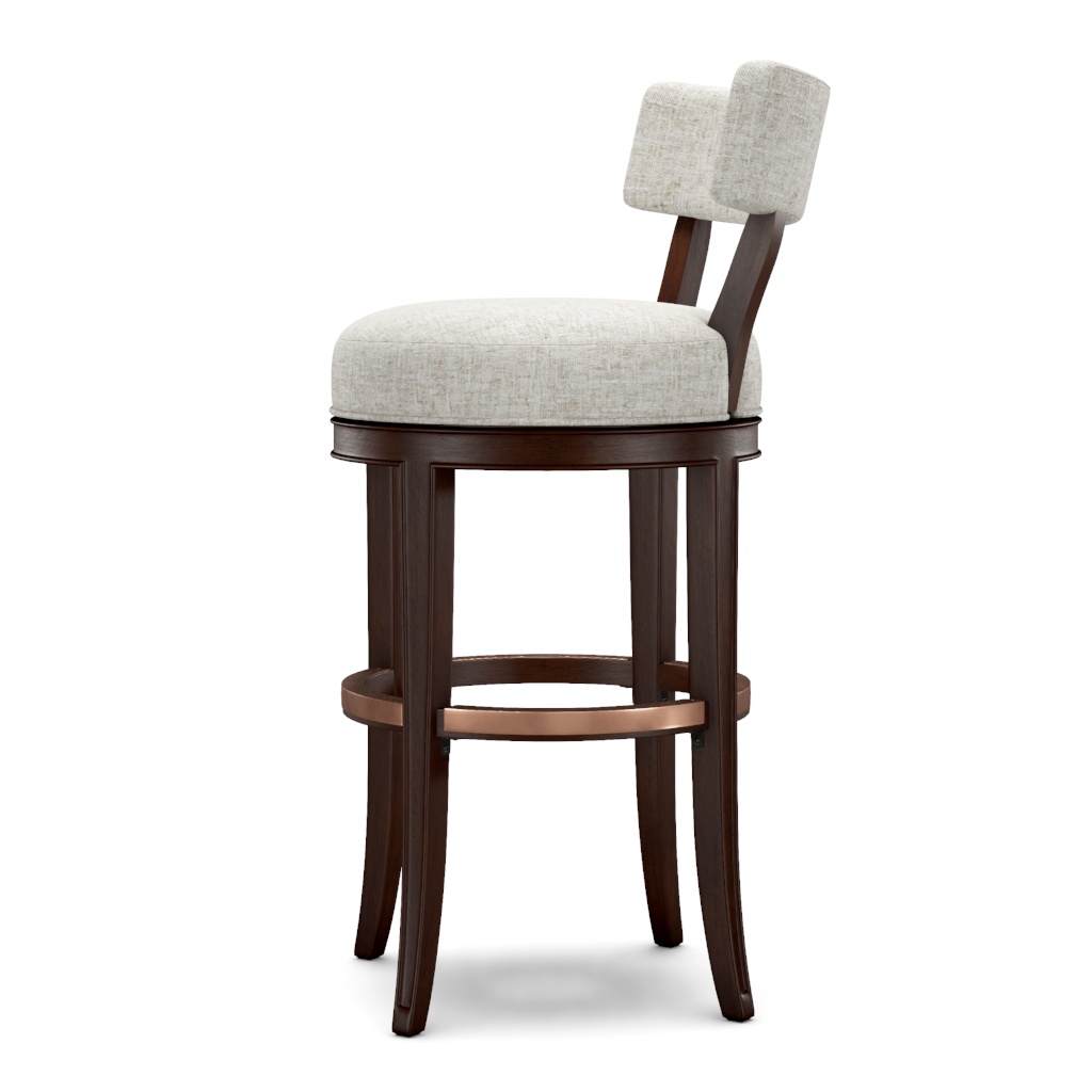 Giles Upholstered Swivel Barstool – View at 110°
