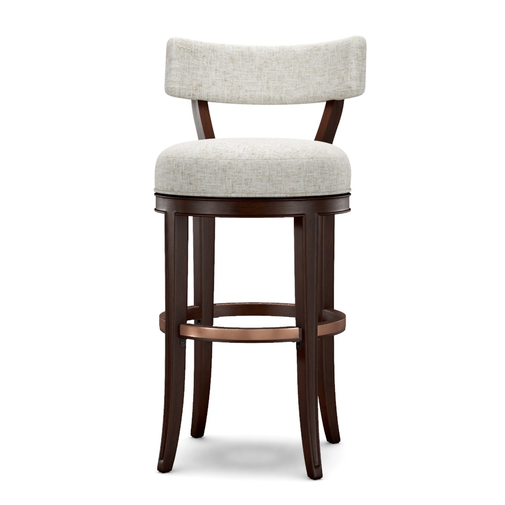 Giles Upholstered Swivel Barstool – View at 40°