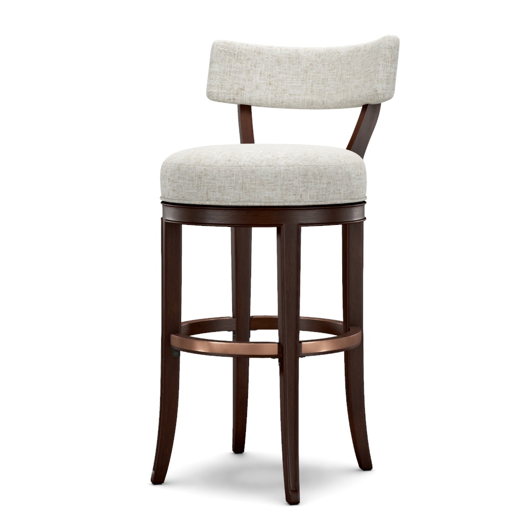 Giles Upholstered Swivel Barstool – View at 60°