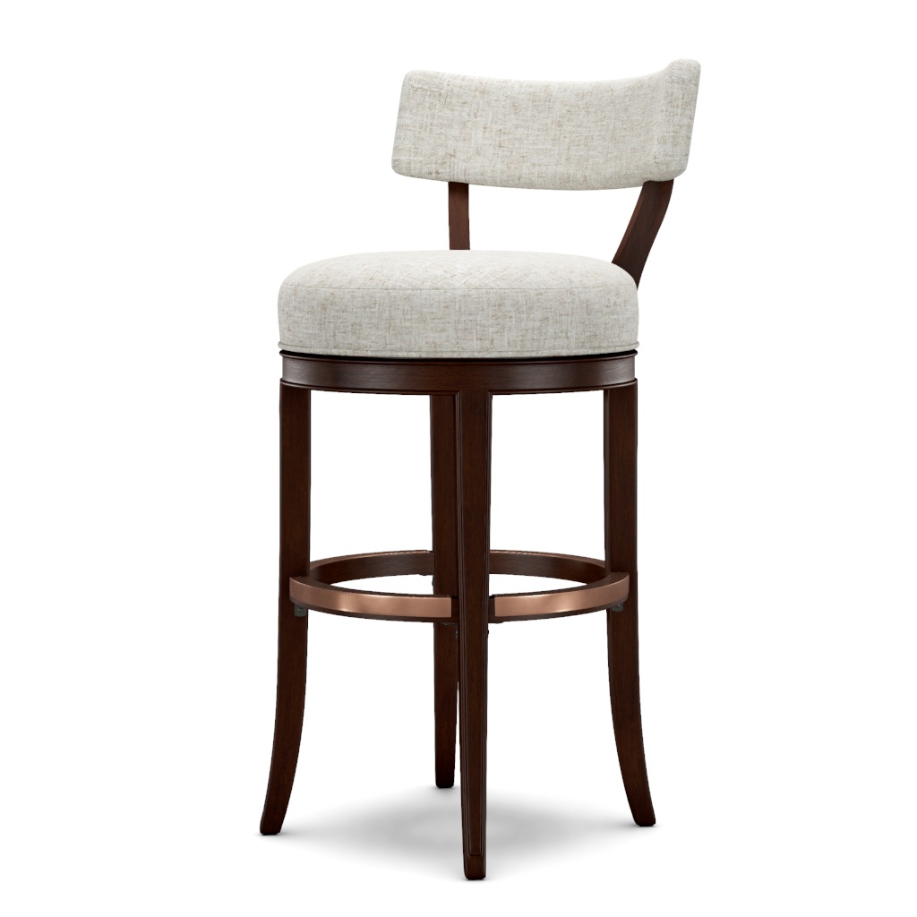 Giles Upholstered Swivel Barstool – View at 70°