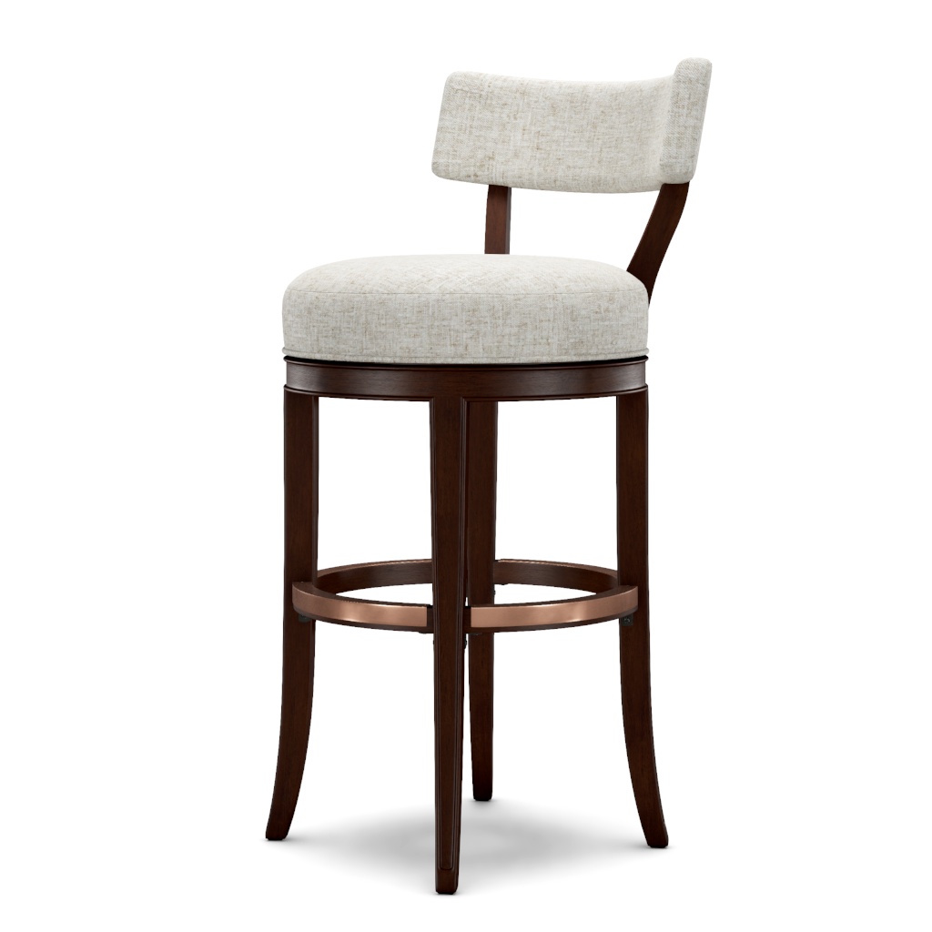 Giles Upholstered Swivel Barstool – View at 80°