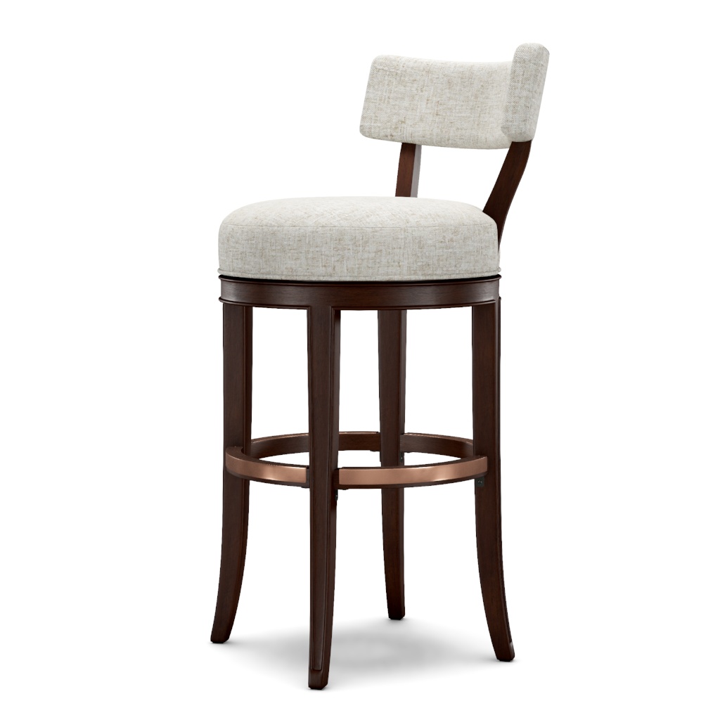 Giles Upholstered Swivel Barstool – View at 90°