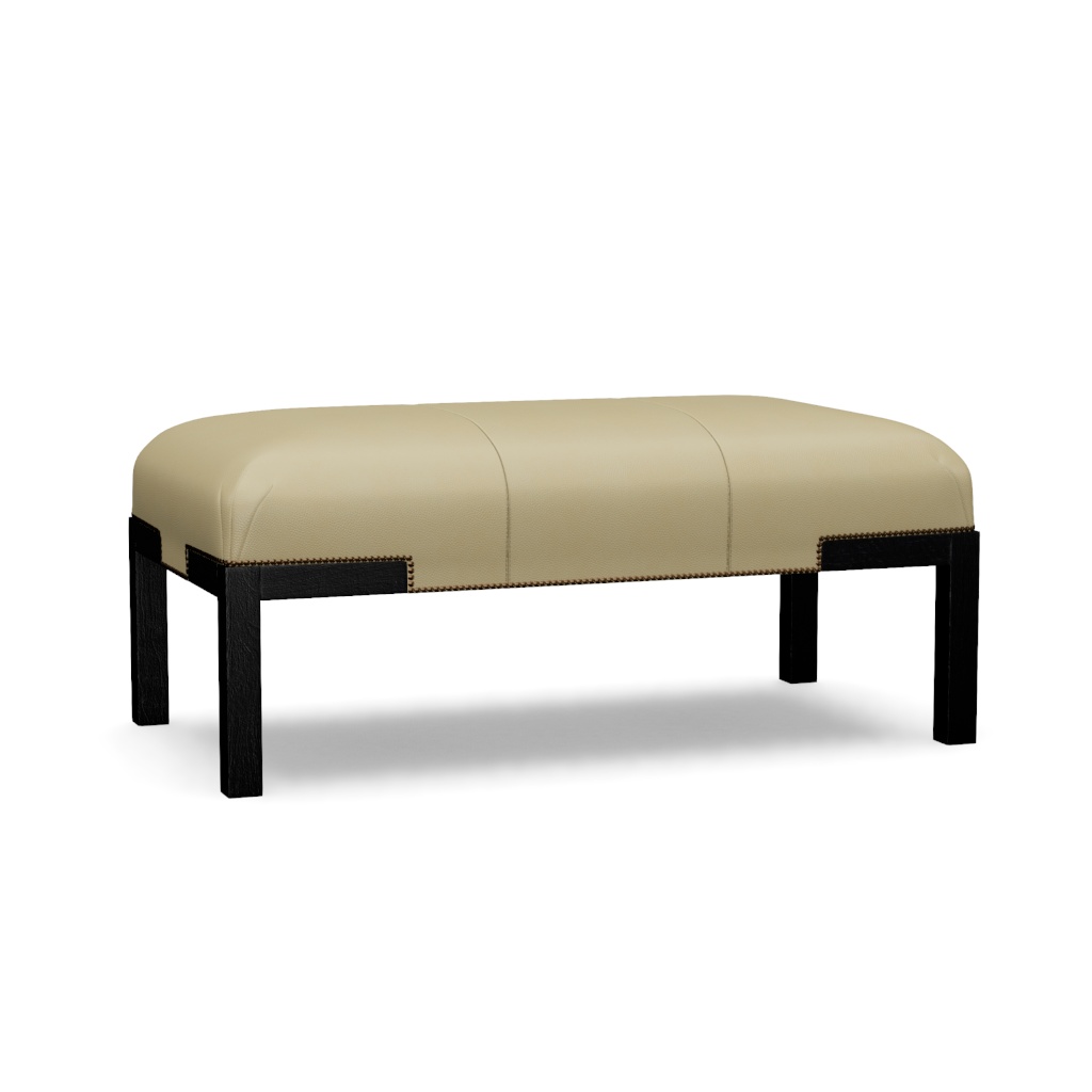Norfolk Leather Cocktail Ottoman – View at 10°