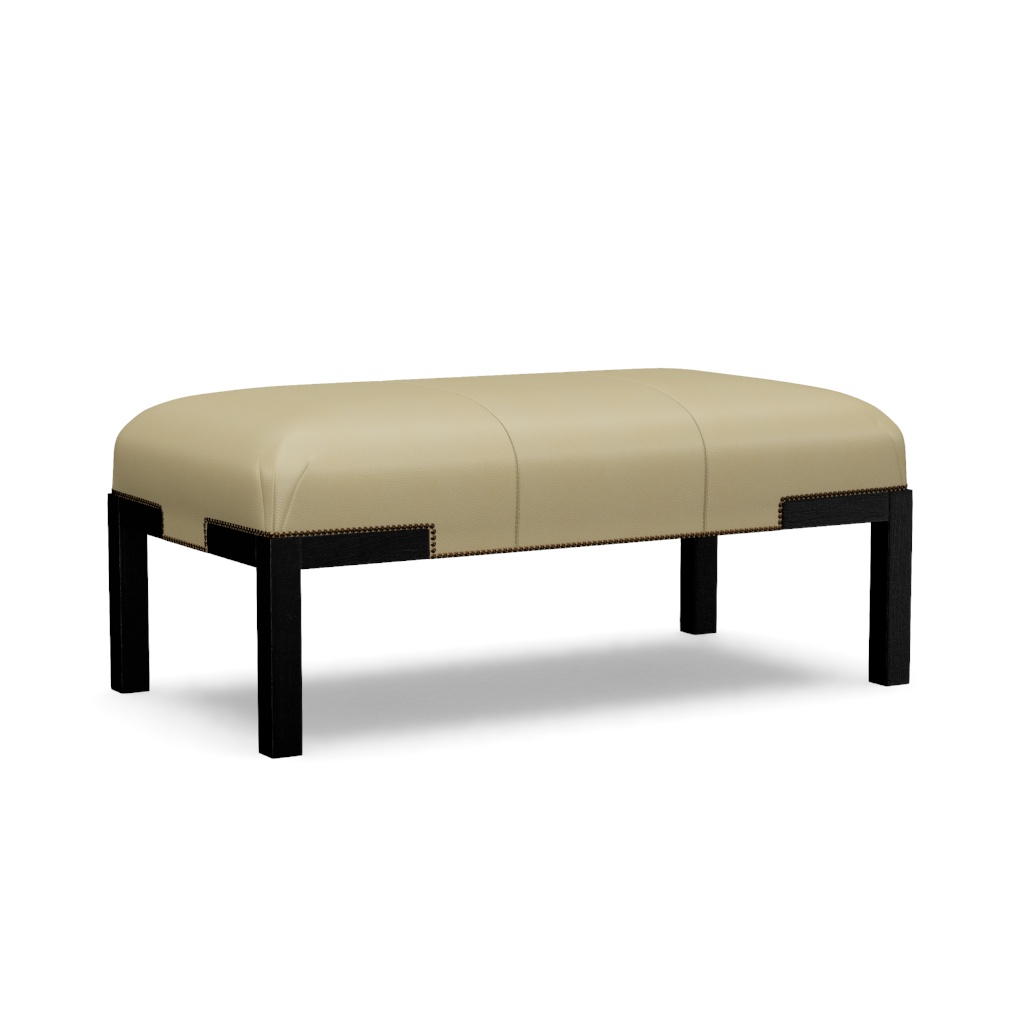 Norfolk Leather Cocktail Ottoman – View at 180°