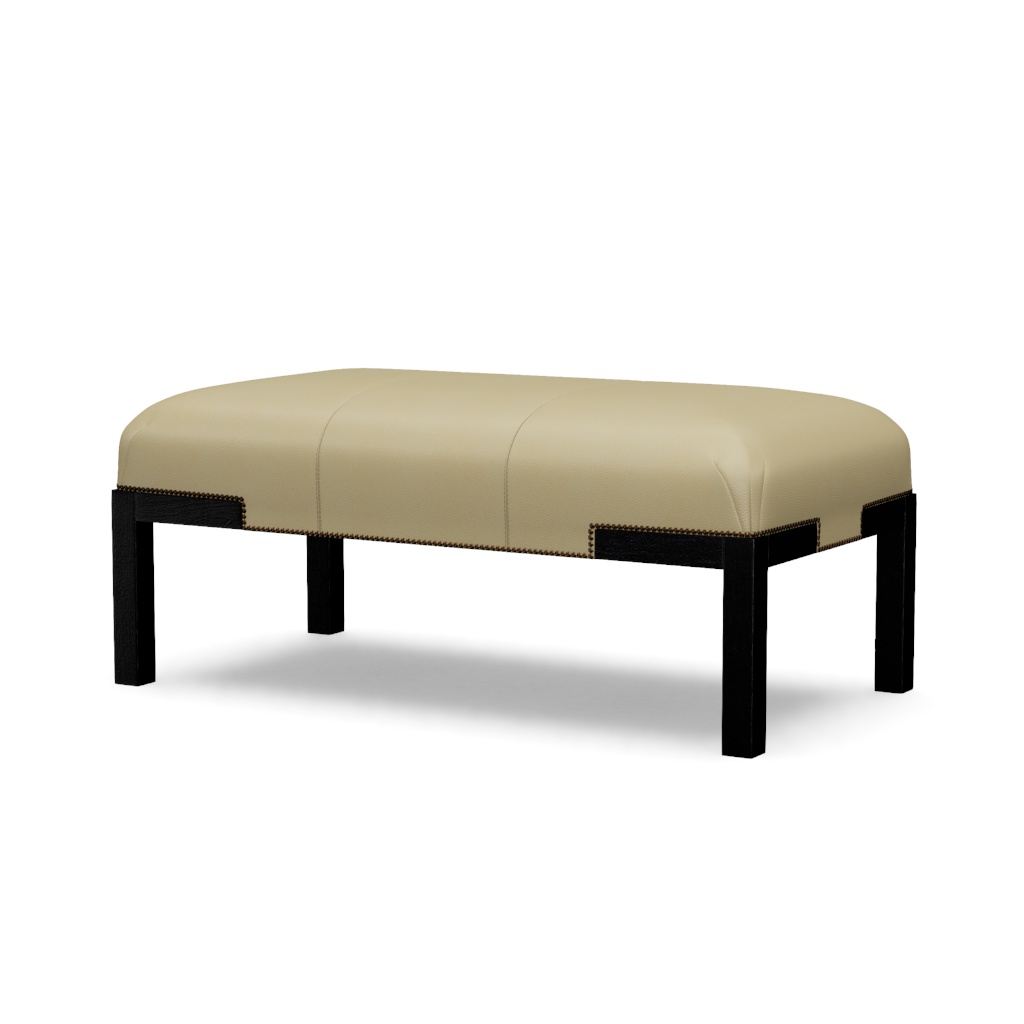 Norfolk Leather Cocktail Ottoman – View at 240°