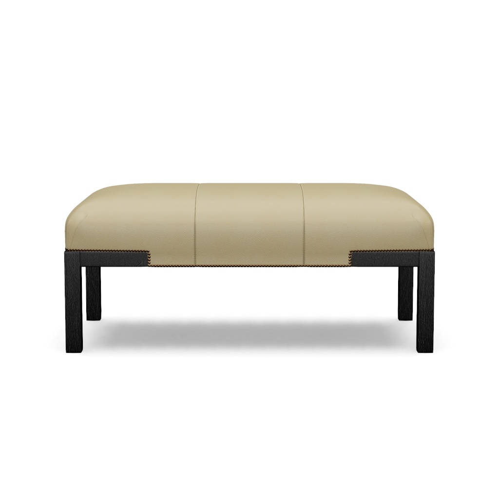 Norfolk Leather Cocktail Ottoman – View at 30°