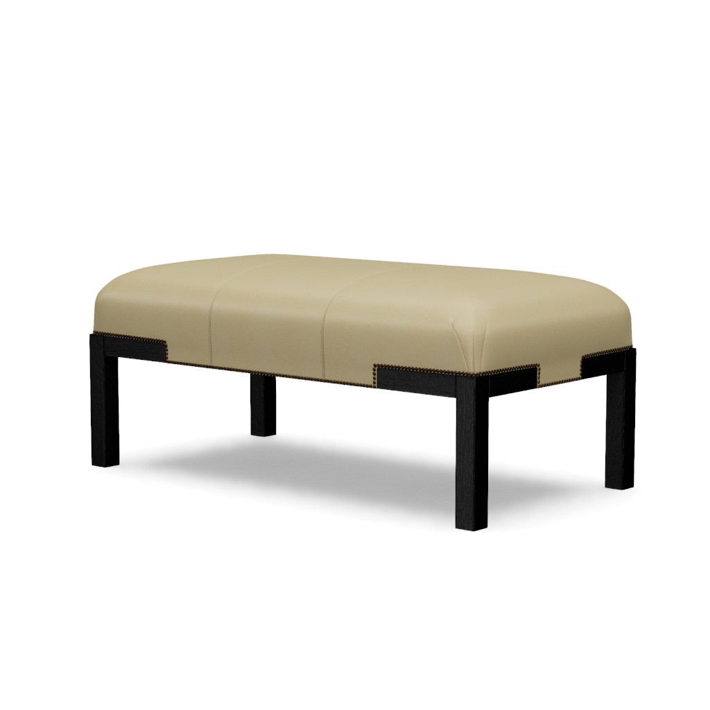 Norfolk Leather Cocktail Ottoman – View at 70°