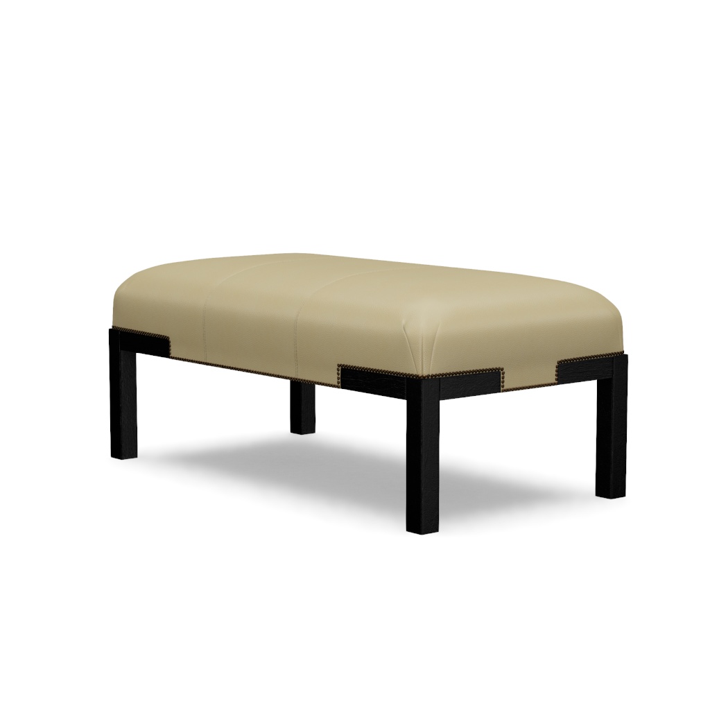 Norfolk Leather Cocktail Ottoman – View at 80°