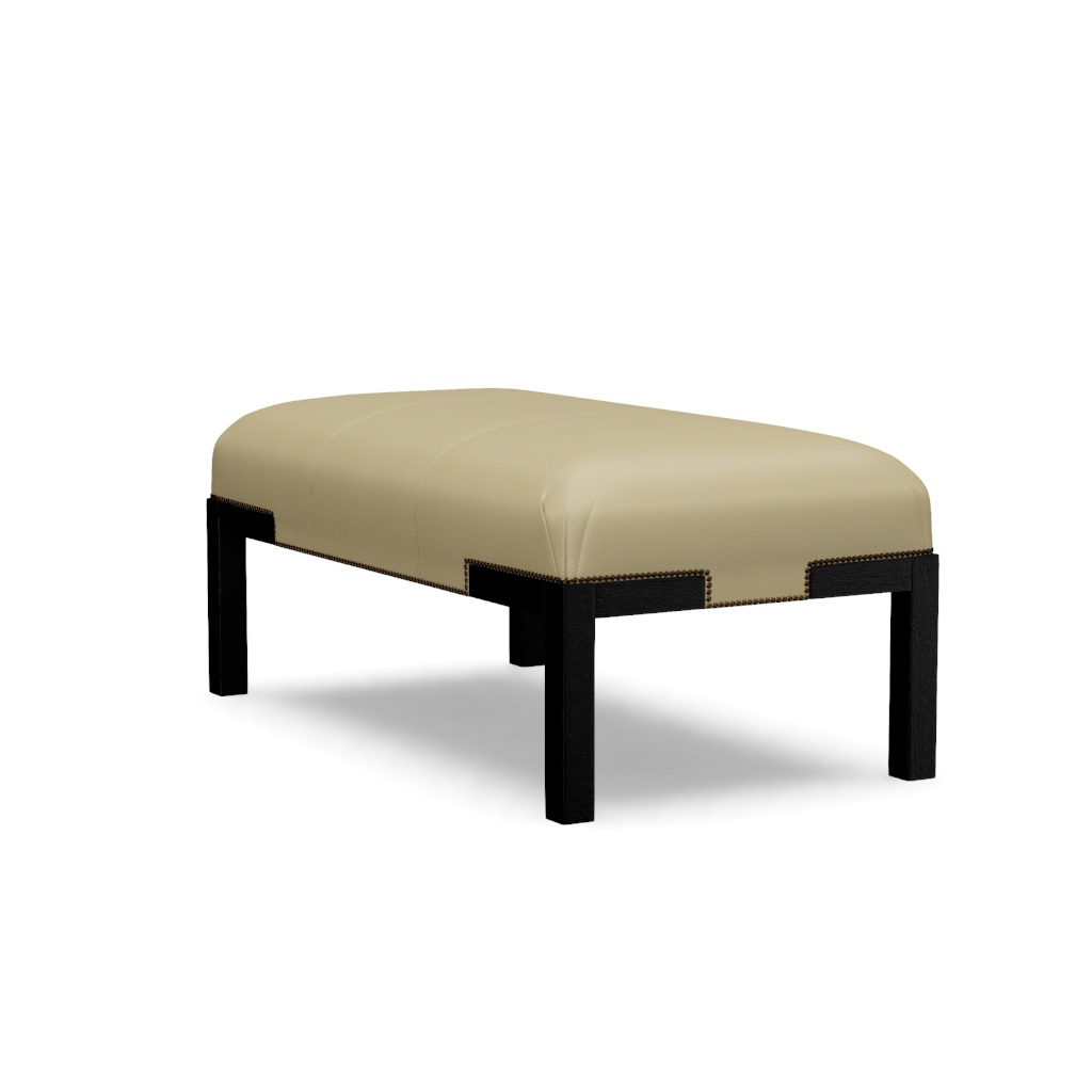 Norfolk Leather Cocktail Ottoman – View at 90°