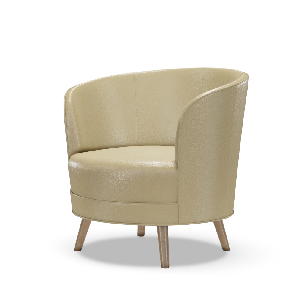 Torrington Leather Swivel Chair – View at 70°