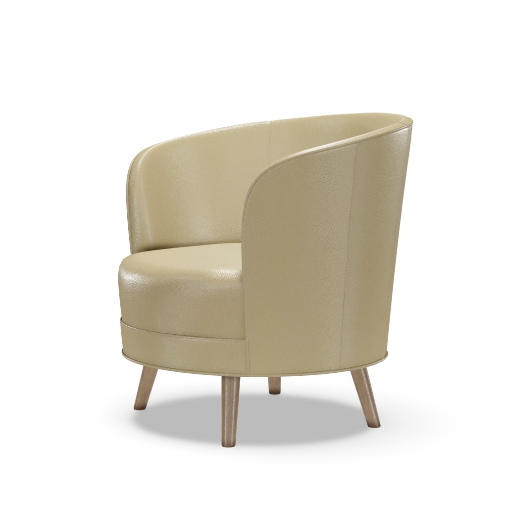 Torrington Leather Swivel Chair – View at 90°