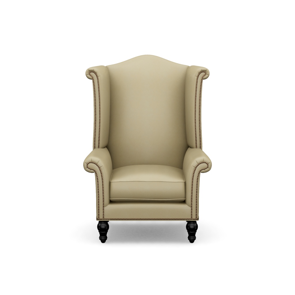 Kings Row Leather Wing Chair – View at 30°