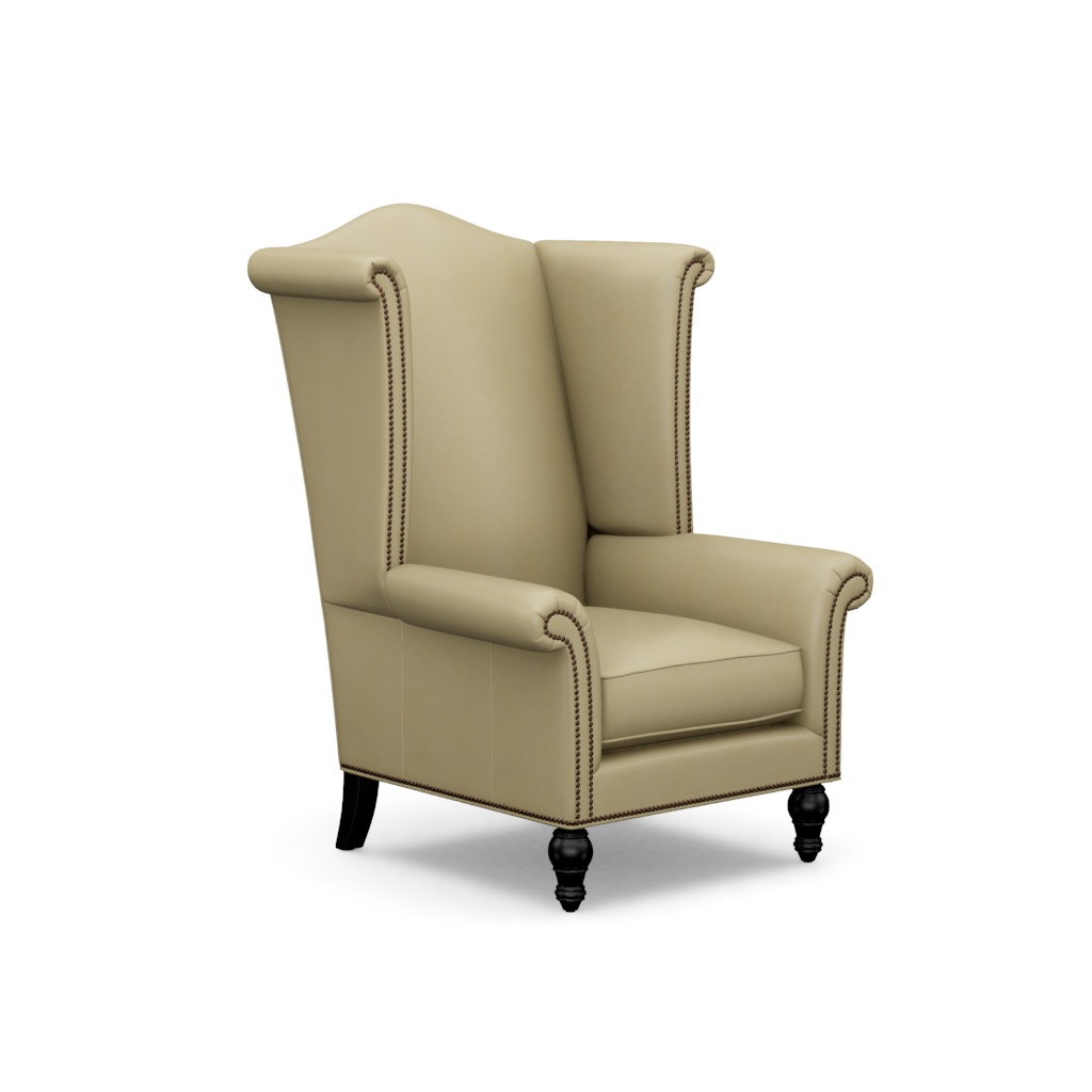 Kings Row Leather Wing Chair – View at 350°