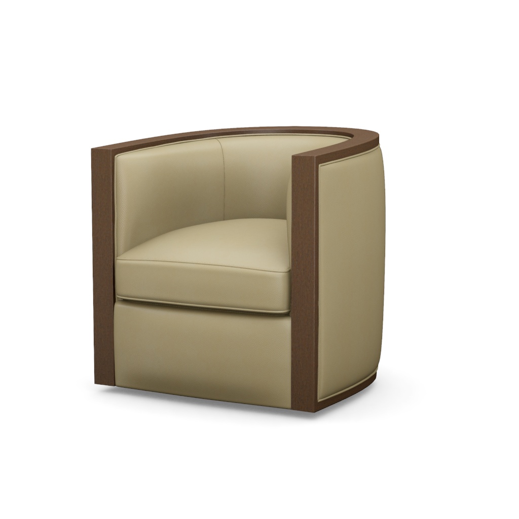 Palermo Leather Swivel Chair – View at 60°