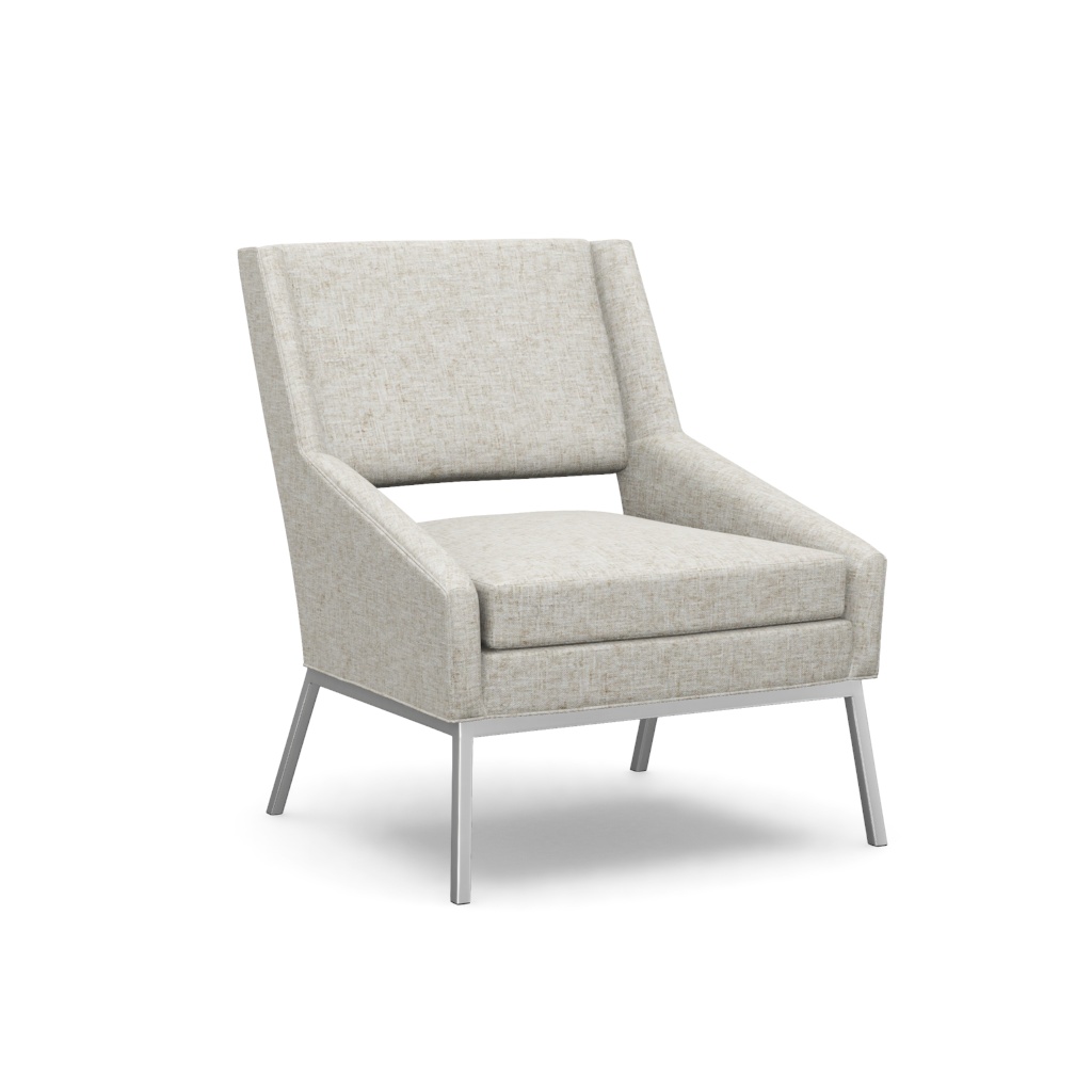 Amani Chair With Polished Chrome Base – View at 0°