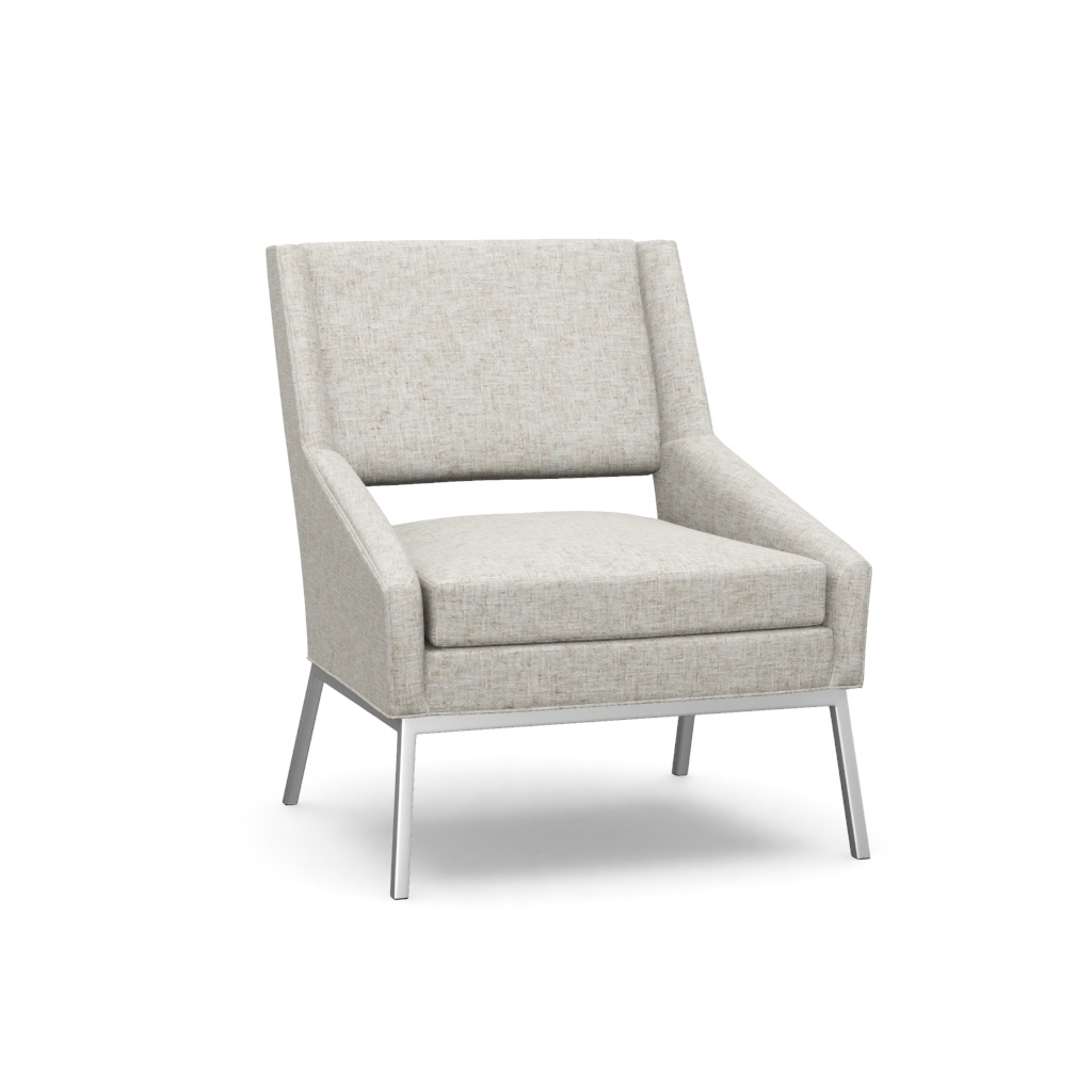 Amani Chair With Polished Chrome Base – View at 10°
