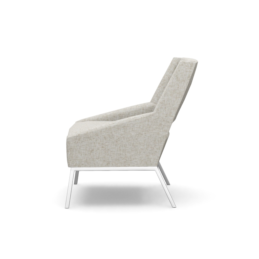 Amani Chair With Polished Chrome Base – View at 120°