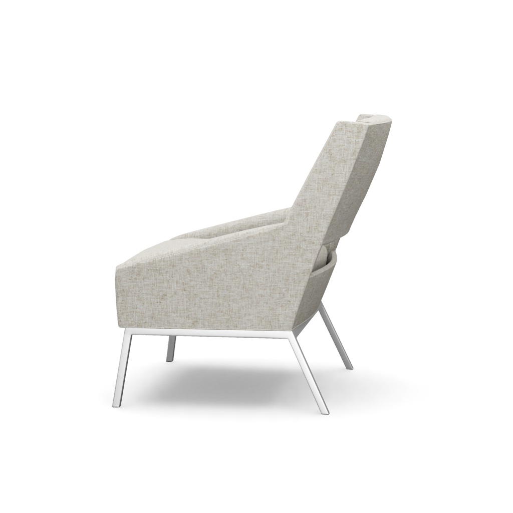 Amani Chair With Polished Chrome Base – View at 130°