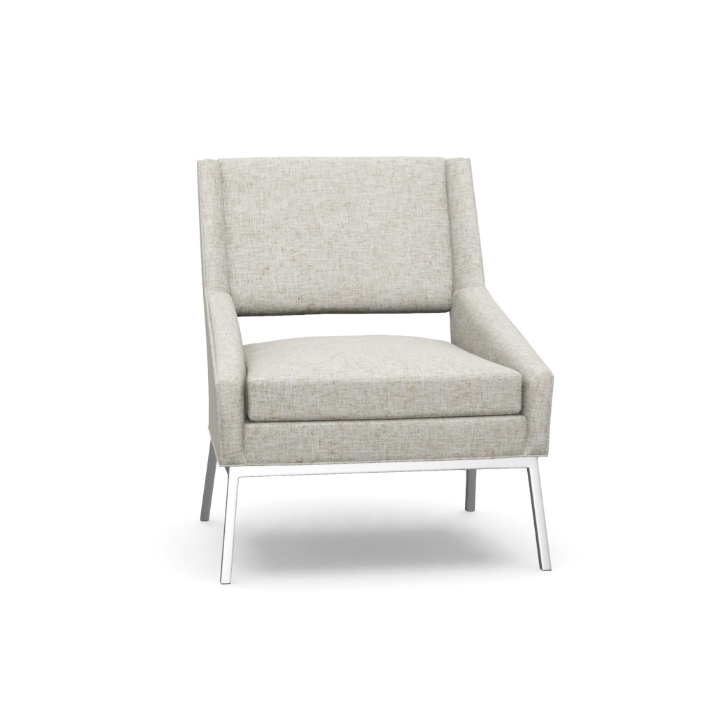 Amani Chair With Polished Chrome Base – View at 20°