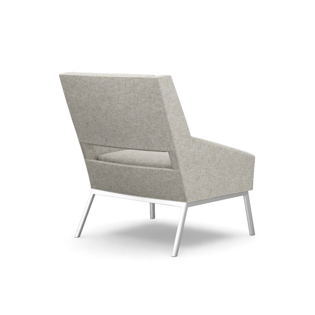 Amani Chair With Polished Chrome Base – View at 250°