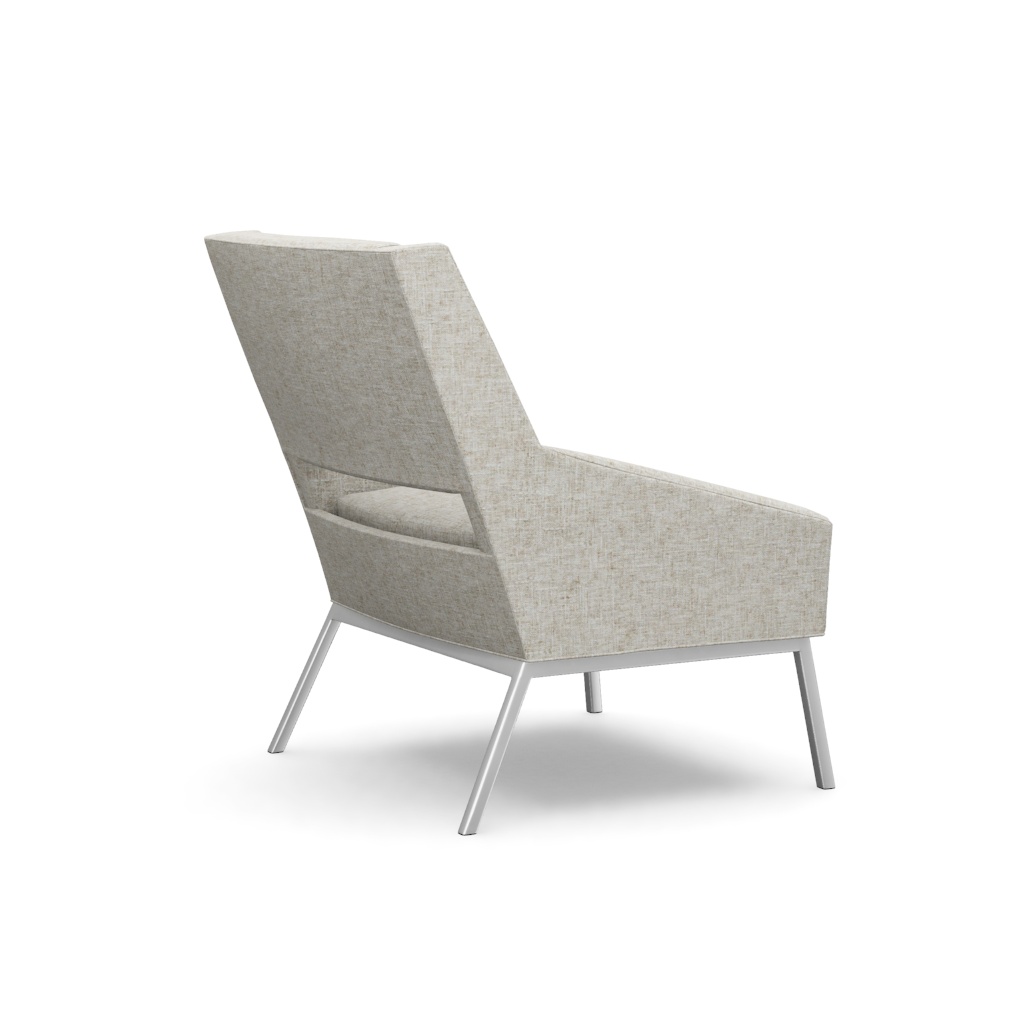 Amani Chair With Polished Chrome Base – View at 270°