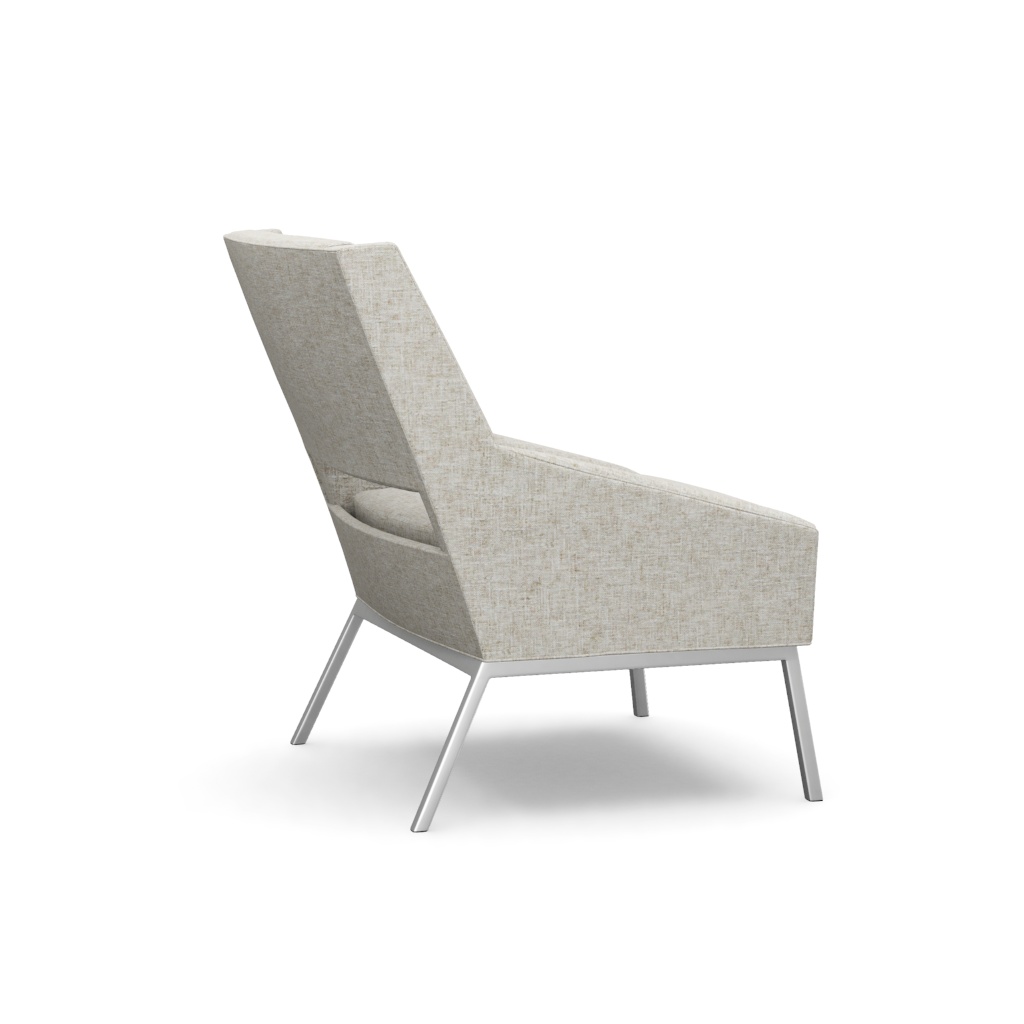 Amani Chair With Polished Chrome Base – View at 280°