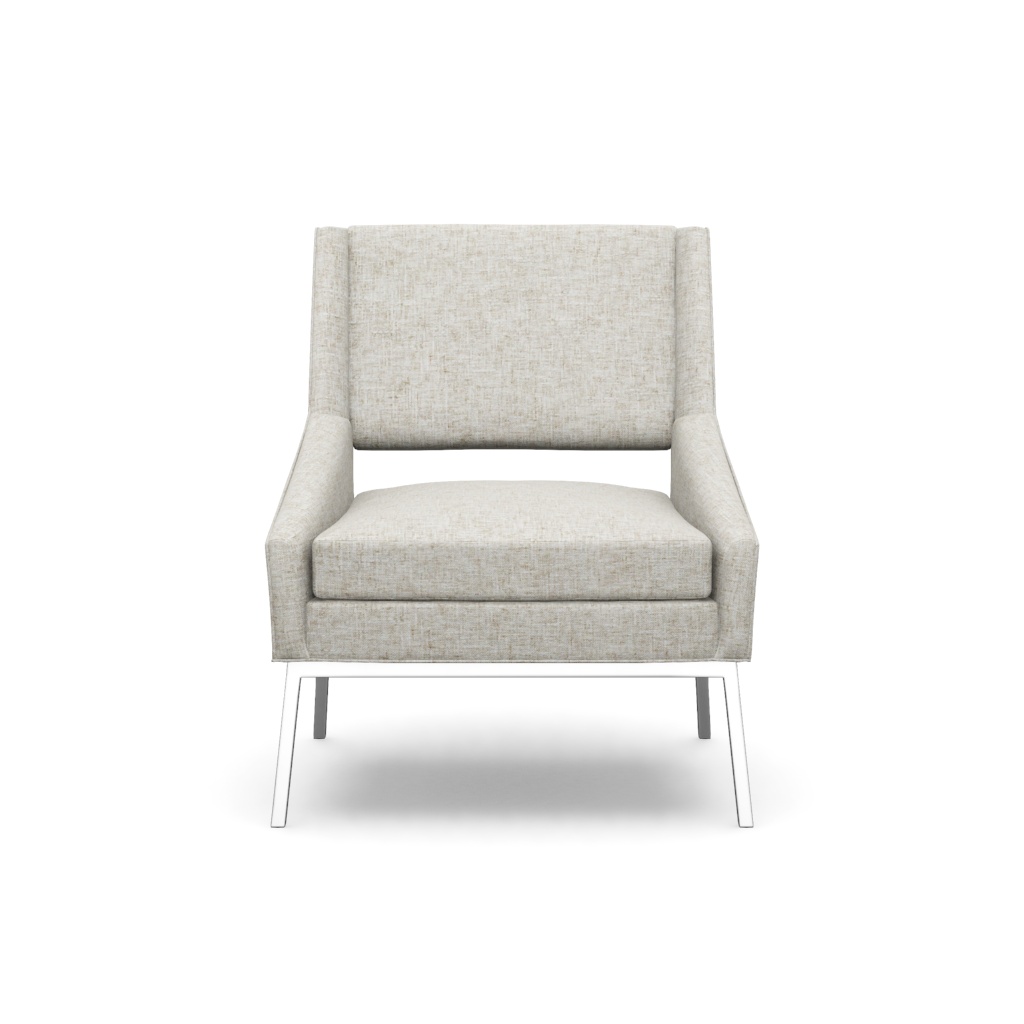Amani Chair With Polished Chrome Base – View at 30°