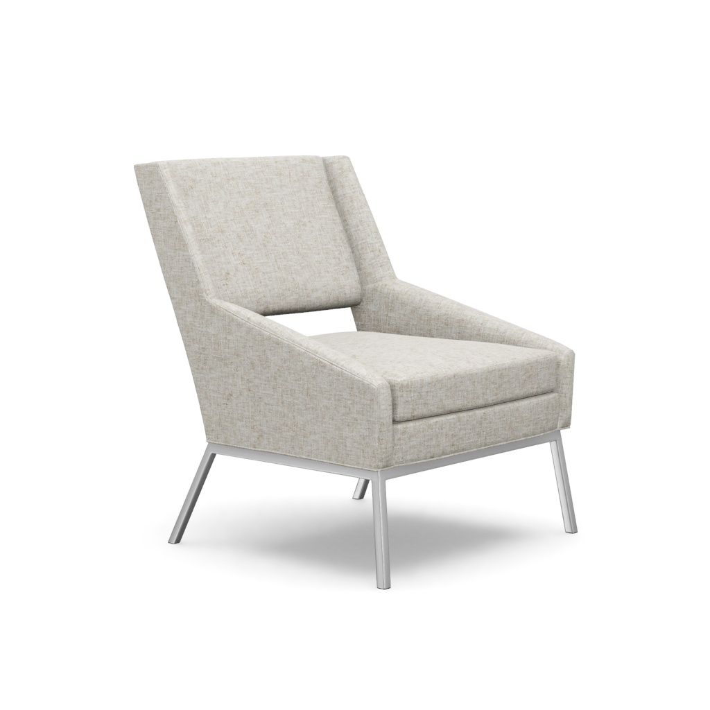 Amani Chair With Polished Chrome Base – View at 340°