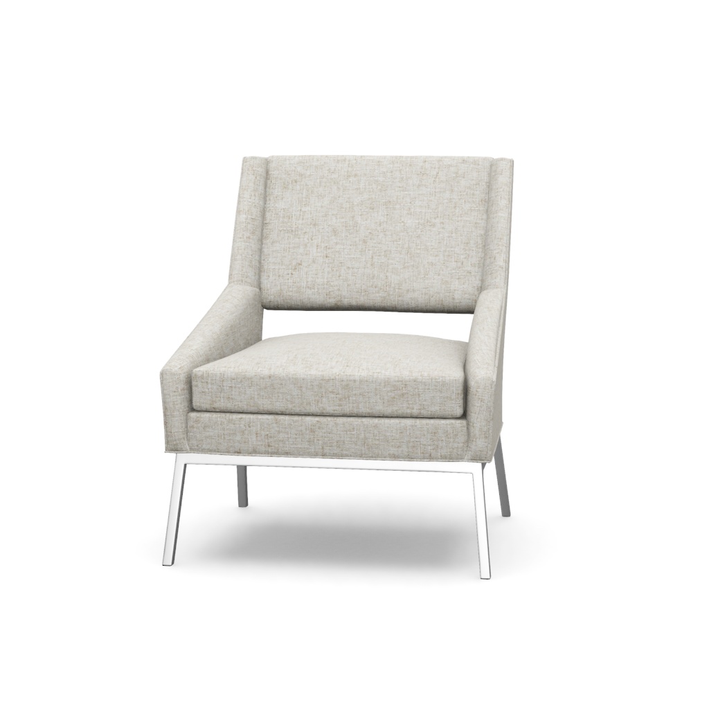 Amani Chair With Polished Chrome Base – View at 40°