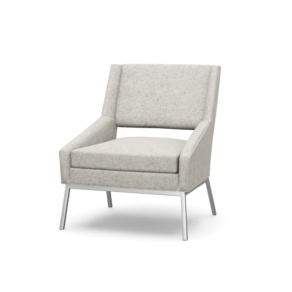 Amani Chair With Polished Chrome Base – View at 50°