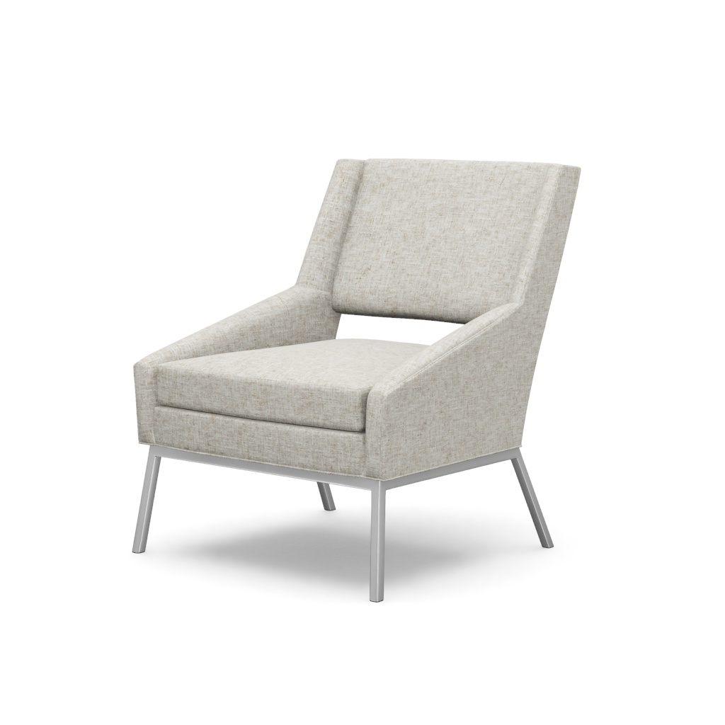 Amani Chair With Polished Chrome Base – View at 70°