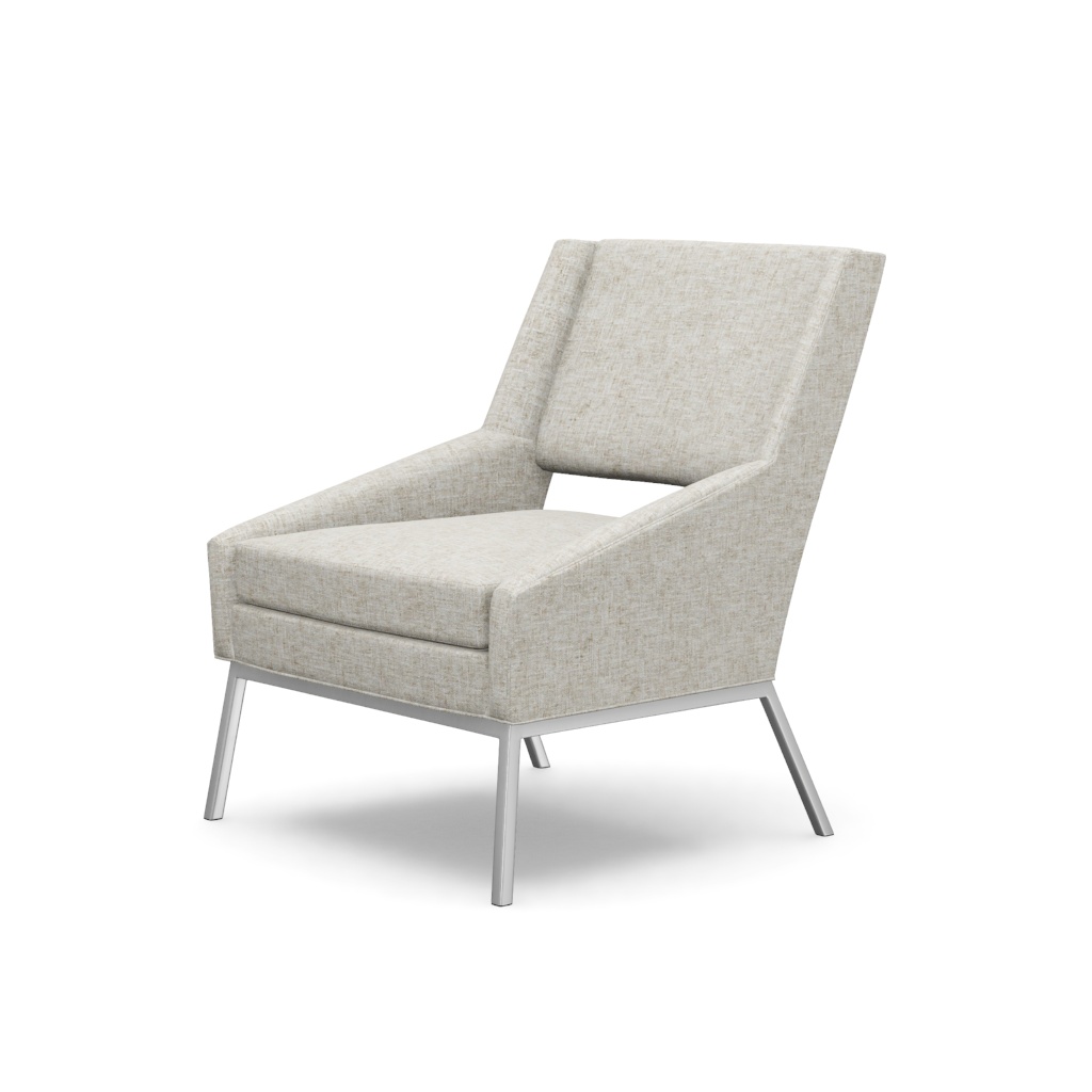 Amani Chair With Polished Chrome Base – View at 80°