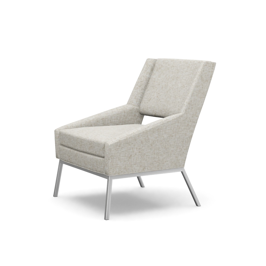 Amani Chair With Polished Chrome Base – View at 90°