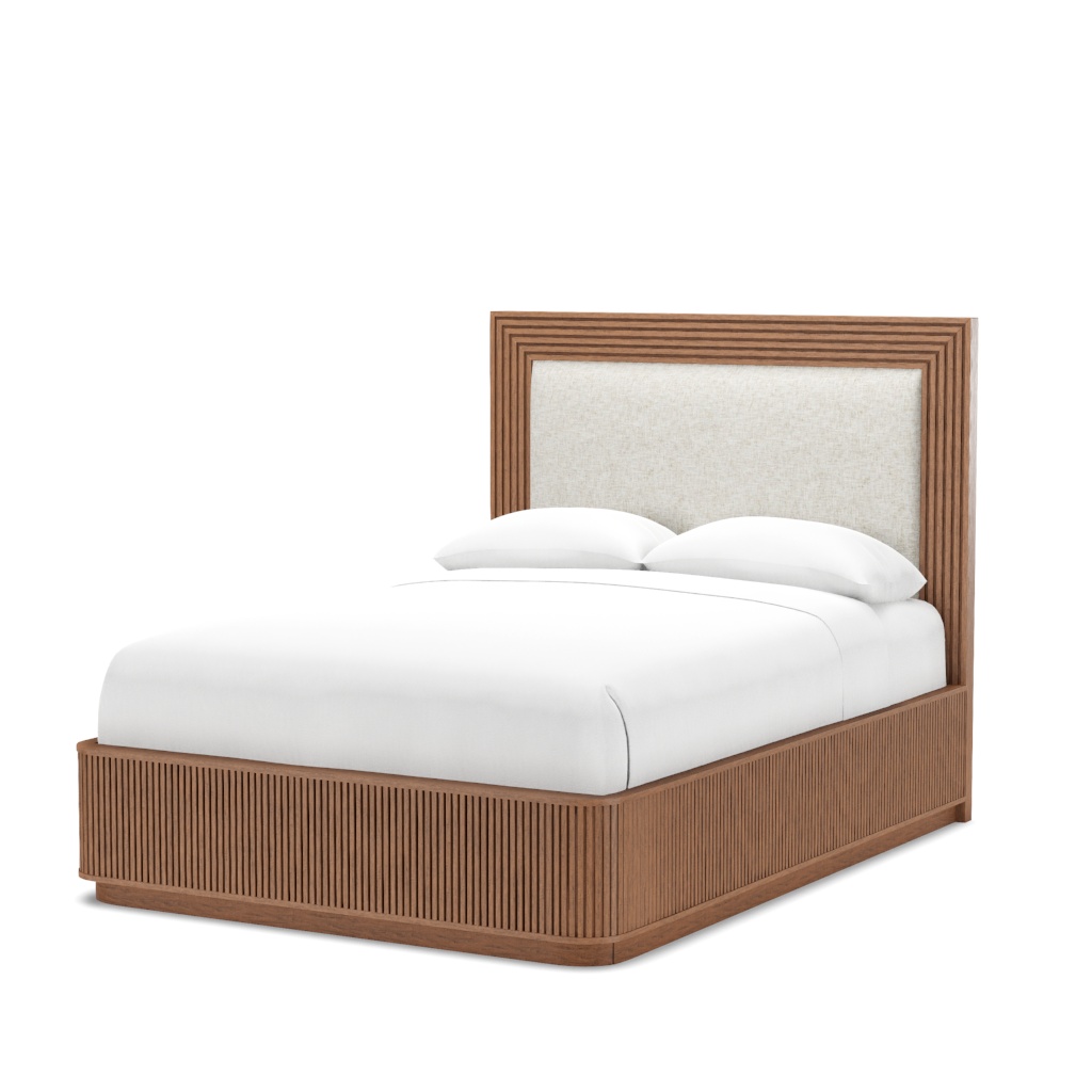 Pendry Upholstered Panel Bed - Queen – View at 60°