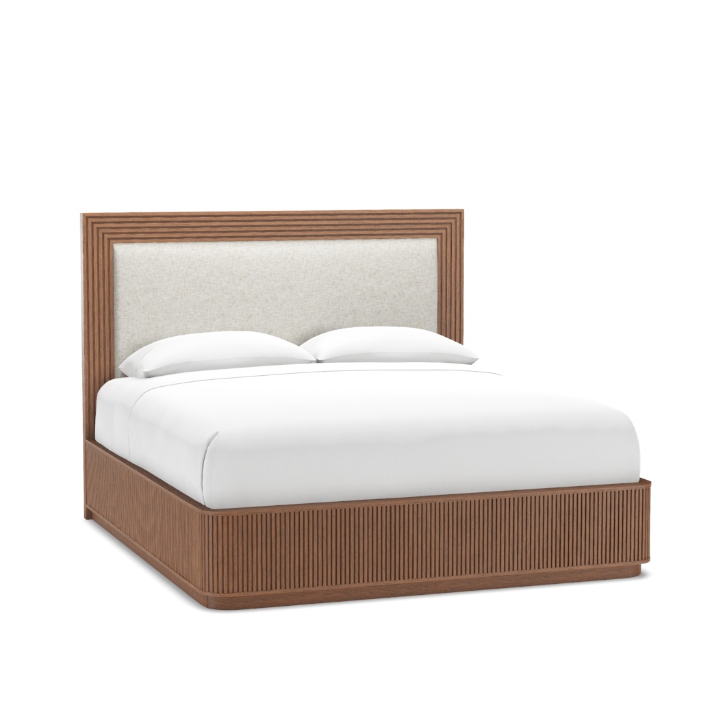 Pendry Upholstered Panel Bed - King – View at 10°