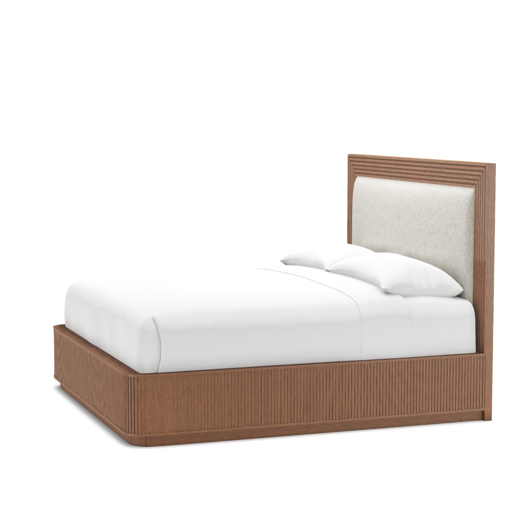 Pendry Upholstered Panel Bed - King – View at 100°