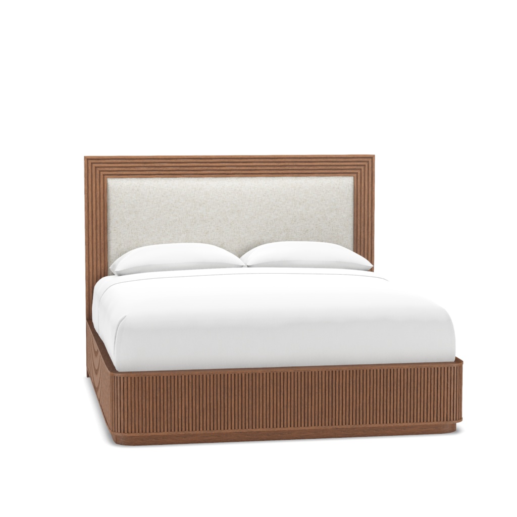 Pendry Upholstered Panel Bed - King – View at 20°