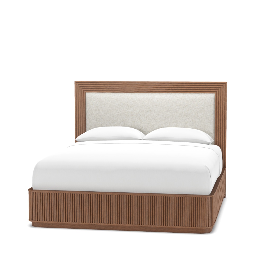 Pendry Upholstered Panel Bed - King – View at 40°