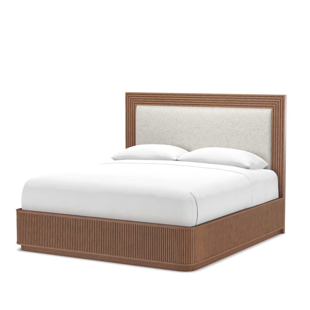 Pendry Upholstered Panel Bed - King – View at 60°
