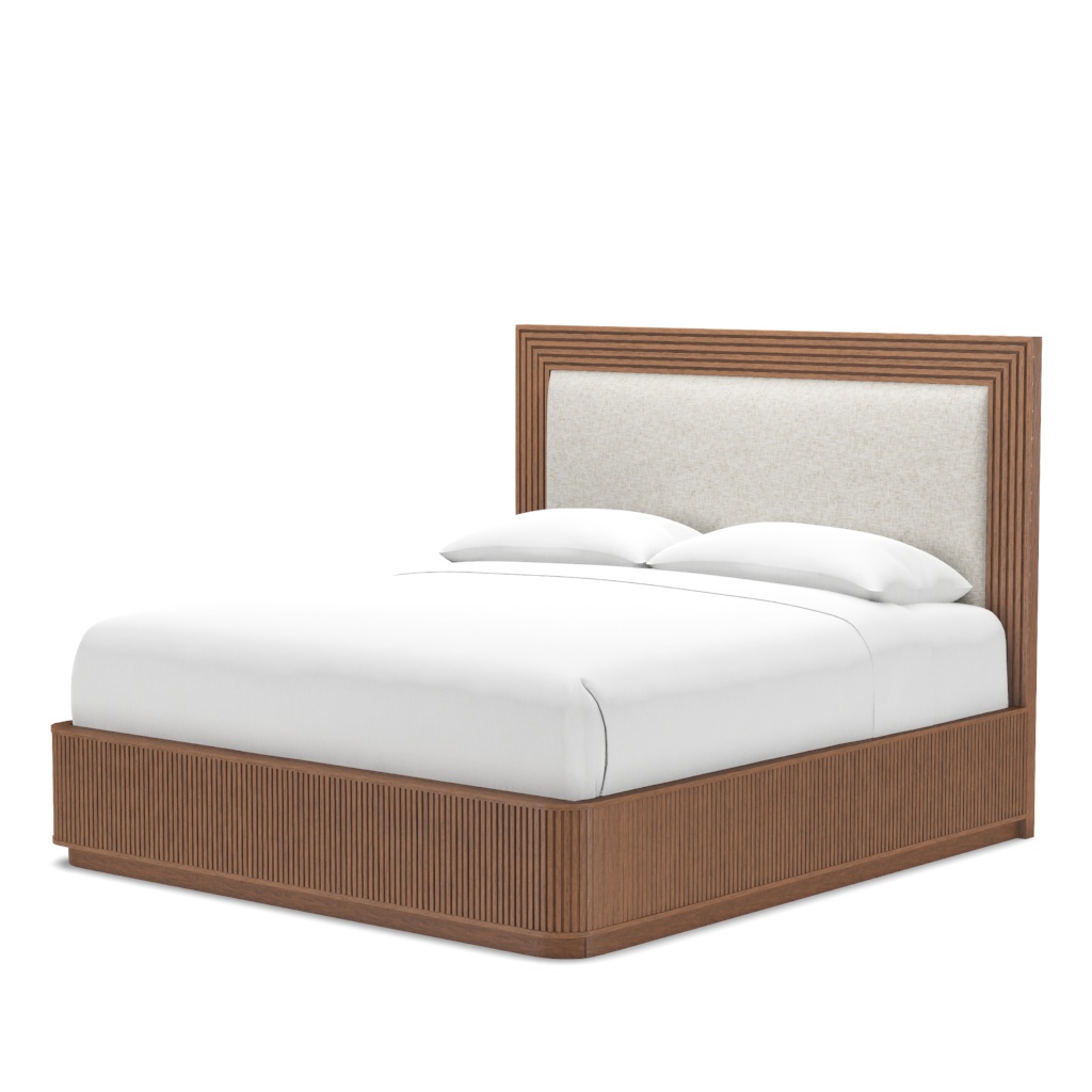Pendry Upholstered Panel Bed - King – View at 70°