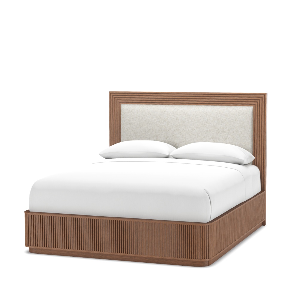 Pendry Upholstered Panel Bed - Cal. King – View at 50°